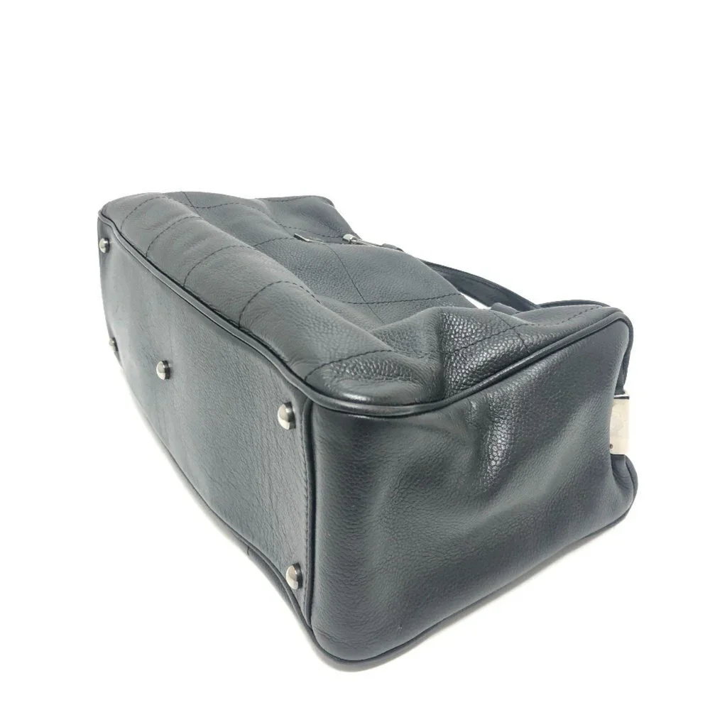 CHANEL Black Caviar Leather Boston Bag